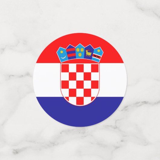 Kroatienflagge Konfetti (Klein Vorderseite)