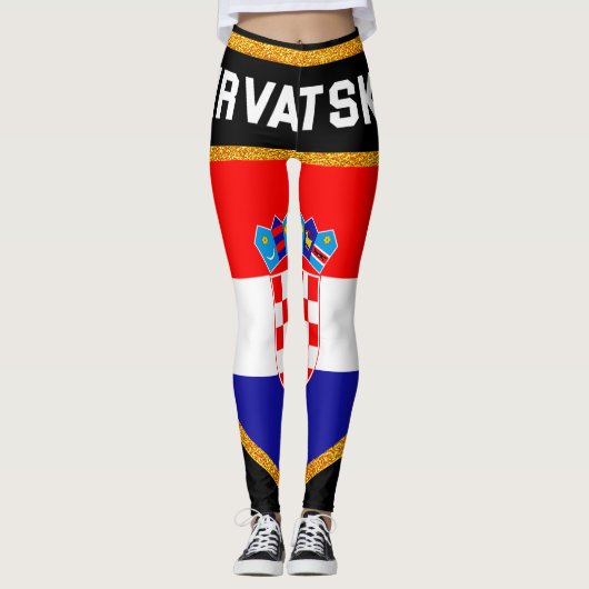 Kroatienflagge Leggings (Vorderseite)