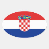 Kroatienflagge Ovaler Aufkleber (Vorderseite)