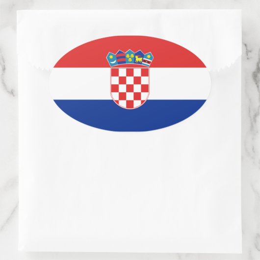 Kroatienflagge Ovaler Aufkleber (Tasche)