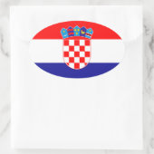 Kroatienflagge Ovaler Aufkleber (Tasche)