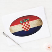 Kroatienflagge Ovaler Aufkleber (Umschlag)