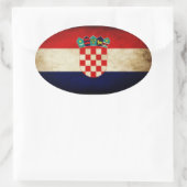 Kroatienflagge Ovaler Aufkleber (Tasche)