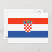 Kroatienflagge Postkarte (Vorne/Hinten)