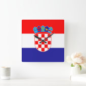 Kroatienflagge Quadratische Wanduhr (Zuhause)