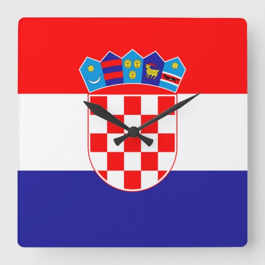 Kroatienflagge Quadratische Wanduhr (Vorderseite)