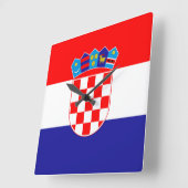 Kroatienflagge Quadratische Wanduhr (Winkel)