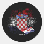 Kroatienflagge Runder Aufkleber (Vorderseite)