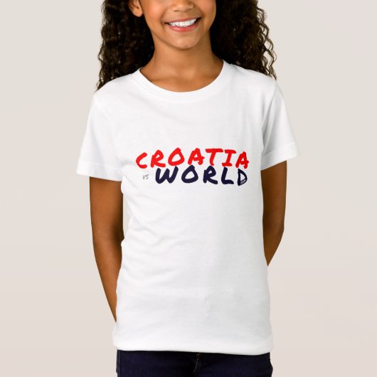 KROATIENvsWORLD Basic White T-Shirt (Vorderseite)