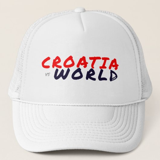 KROATIENvsWORLD White Truckerkappe (Vorderseite)