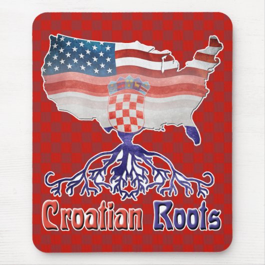 Kroatisch-Amerikanische Roots Mousemat Mousepad (Vorne)