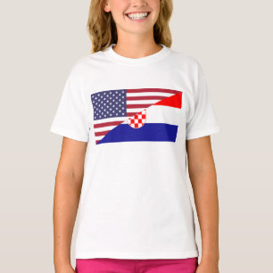 Kroatisch-Amerikanisches Flagge Frauen T-Shirt