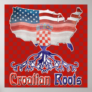 Kroatisch-amerikanisches Roots-Poster Poster