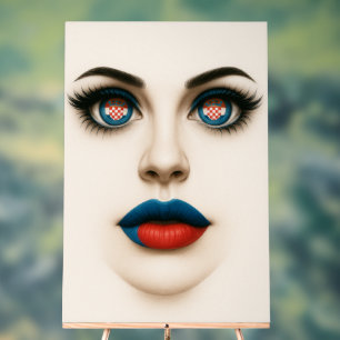 Kroatisch Beauty Eyes & Lips Pop Portrait Acrylschild