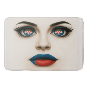Kroatisch Beauty Eyes & Lips Pop Portrait Badematte