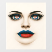 Kroatisch Beauty Eyes & Lips Pop Portrait Fensteraufkleber (Blatt)