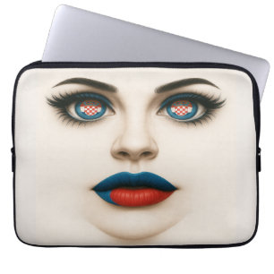Kroatisch Beauty Eyes & Lips Pop Portrait Laptopschutzhülle