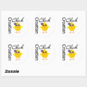Kroatisch Chick Runder Aufkleber (Blatt)