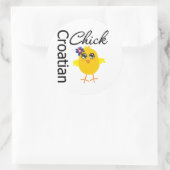 Kroatisch Chick Runder Aufkleber (Tasche)