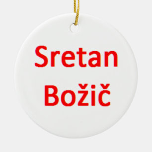 kroatisch Frohe Weihnachten Keramik Ornament