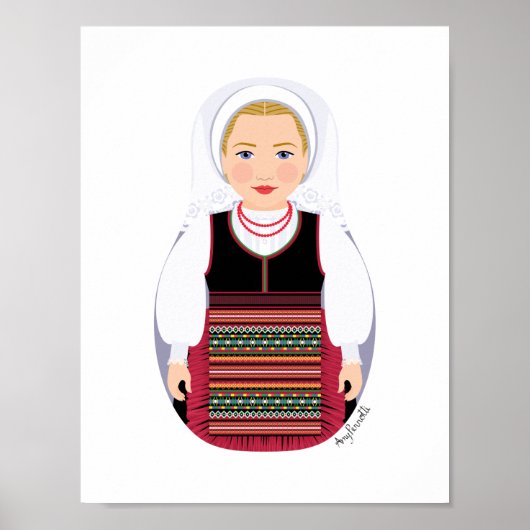 Kroatisch Lika Blonde Matryoshka Poster (Vorne)