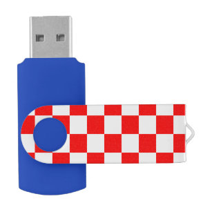 Kroatisch Red White Schachbretts Muster Blau USB Stick