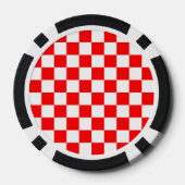 Kroatisch rotes weißes geometrisches Muster Pokerchips (Rückseite)