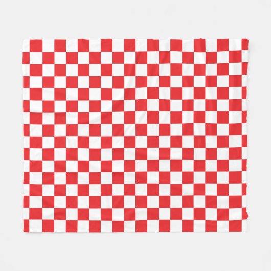Kroatisch rotes weißes Prüfbrett-Muster Fleecedecke (Vorderseite (Horizontal))