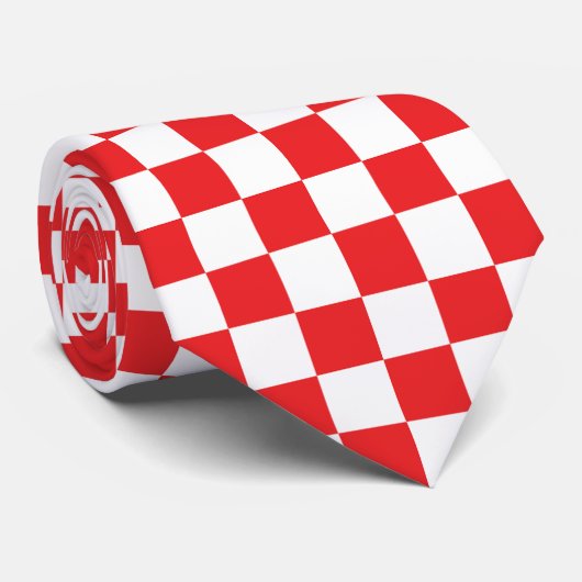 Kroatisch rotes weißes Prüfbrett-Muster Krawatte (Gerollt)