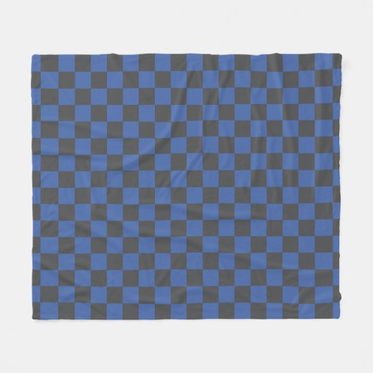Kroatisch Schwarz-Blau-Schachbrettmuster Fleecedecke (Vorderseite (Horizontal))