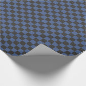 Kroatisch Schwarz-Blau-Schachbrettmuster Geschenkpapier (Ecke)