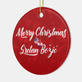 Kroatische American Holiday Decoration, Sretan Bož Keramikornament (Links)