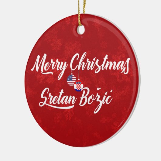Kroatische American Holiday Decoration, Sretan Bož Keramikornament (Links)