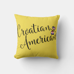 Kroatische Amerikanerin Entwined Hearts Kissen