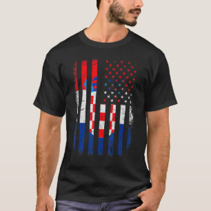 Kroatische amerikanische Flagge Kroatien Amerika P T-Shirt