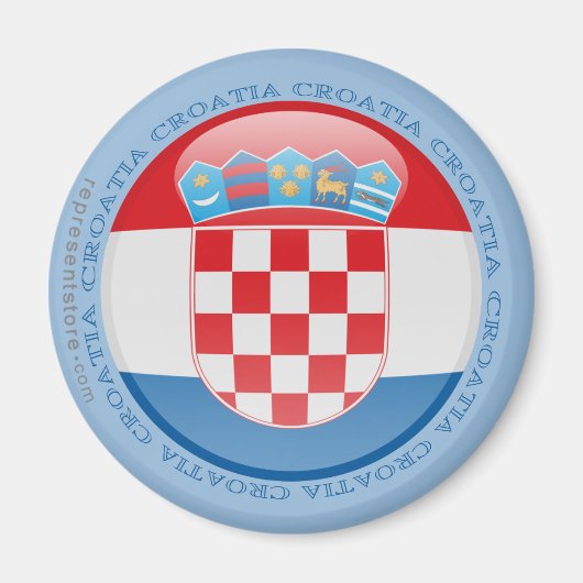 Kroatische Blasen-Flagge Magnet (Vorne)