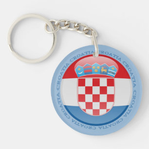 Kroatische Blasen-Flagge Schlüsselanhänger