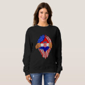 Kroatische Blut im Inneren Ich Kroatien Flagge Sweatshirt (Vorne ganz)