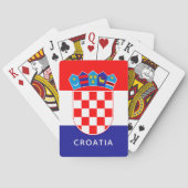 Kroatische Fahne mit anpassbarem Text Spielkarten (Rückseite)