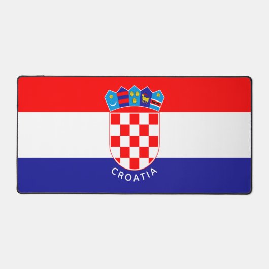 Kroatische Fahne mit benutzerdefiniertem Text Schreibtischunterlage (Vorderseite)