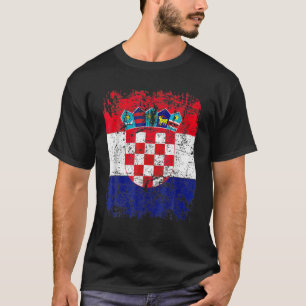 KROATISCHE FLAG Vintage kroatische Flagge BIG KROA T-Shirt