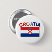 Kroatische Flagge 2 Button (Vorne & Hinten)