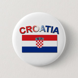 Kroatische Flagge 2 Button