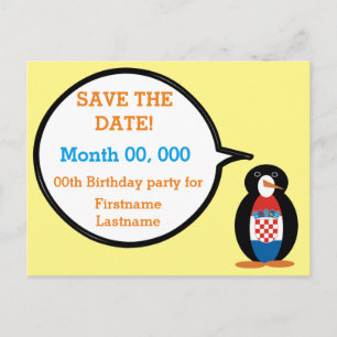 Kroatische Flagge als Gesprächspartner Frau Pengui Ankündigungspostkarte