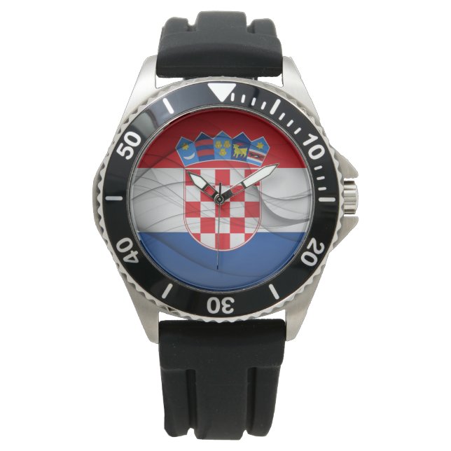 Kroatische Flagge Armbanduhr (Vorderseite)