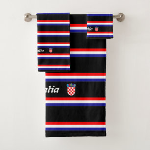 Kroatische Flagge Badhandtuch Set