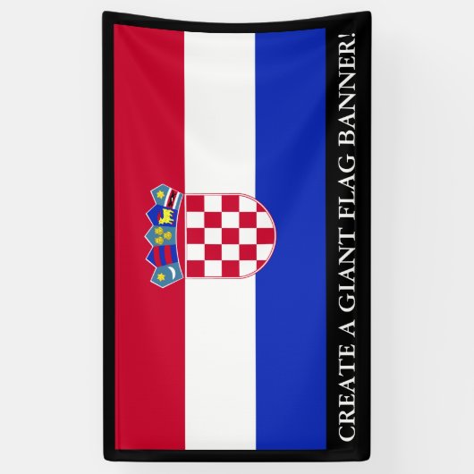 Kroatische Flagge Banner (Vertikal)