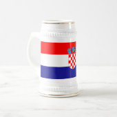 Kroatische Flagge Bierglas (Vorderseite Links)