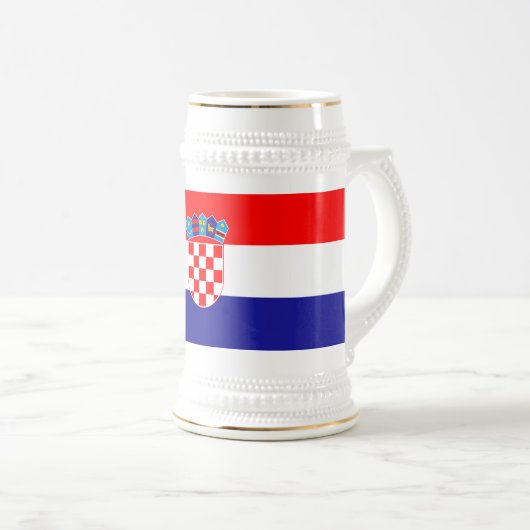 Kroatische Flagge Bierglas (VorderseiteRechts)