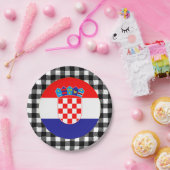 Kroatische Flagge, Büffel kariert und kroatische F Pappteller (Party)